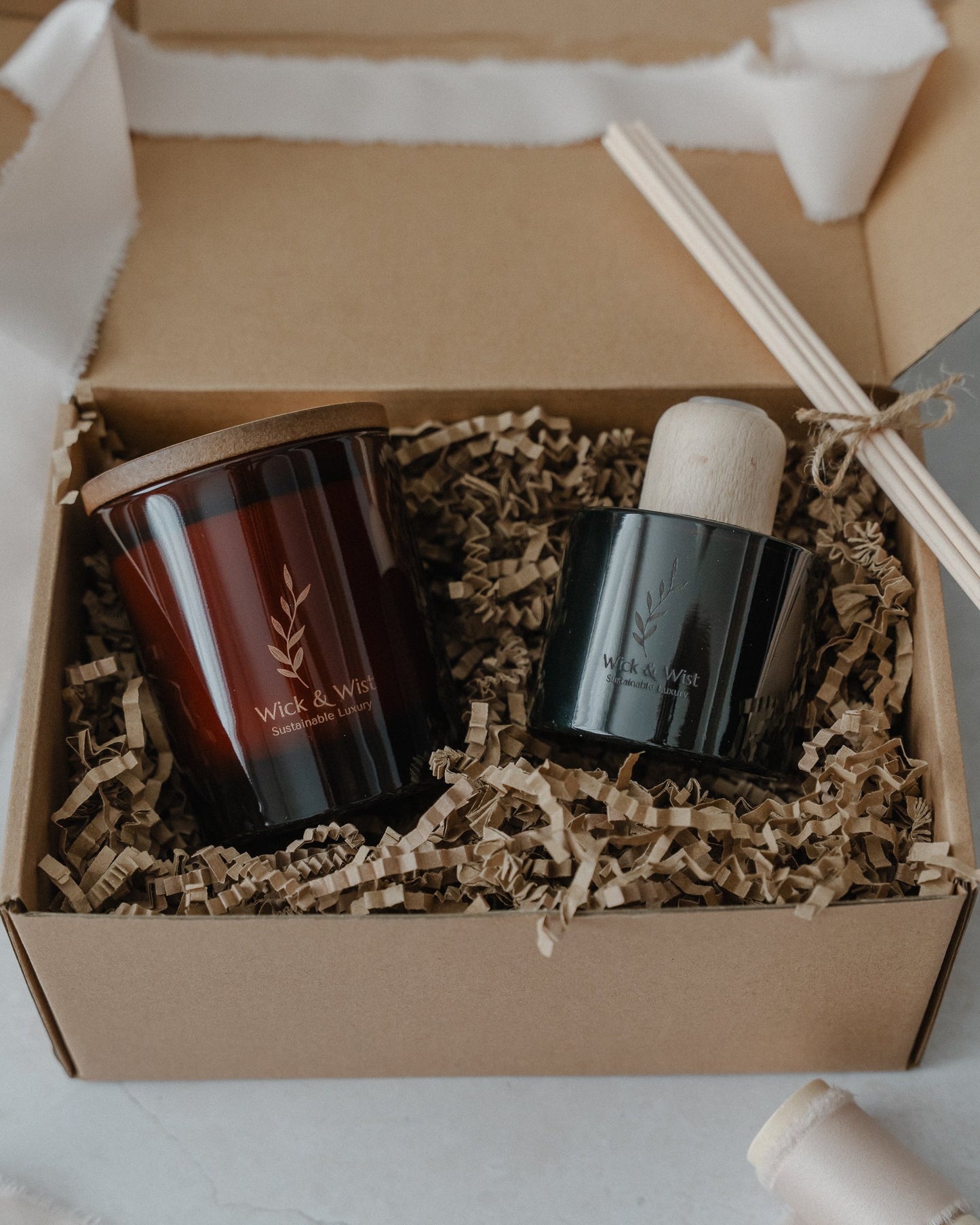 No. 03 Spiced Honey Candle & Reed Diffuser Luxury Gift Box - Wick & Wist