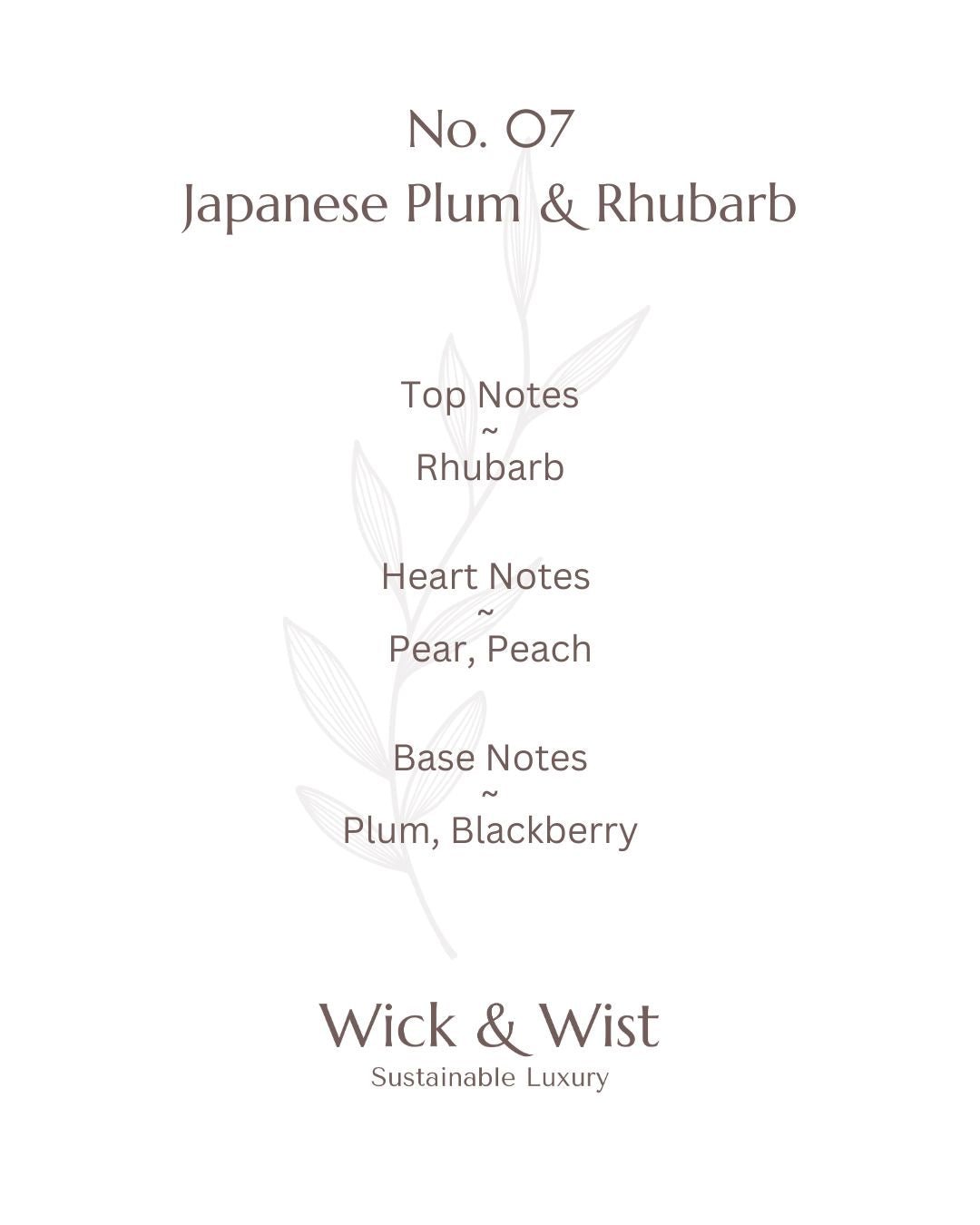No. 07 Japanese Plum & Rhubarb Candle & Reed Diffuser Luxury Gift Box - Wick & Wist