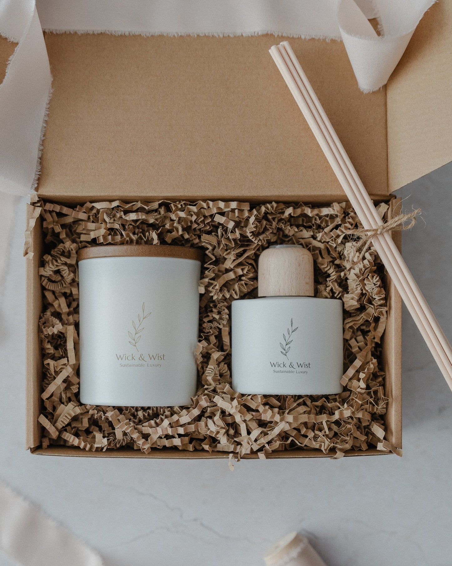 No. 07 Japanese Plum & Rhubarb Candle & Reed Diffuser Luxury Gift Box - Wick & Wist