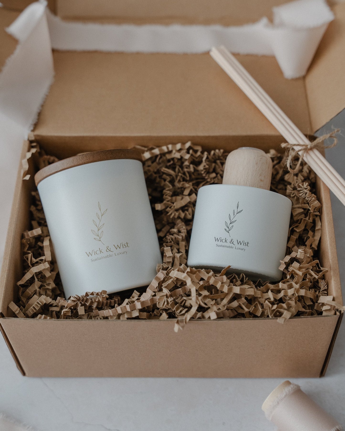 No. 07 Japanese Plum & Rhubarb Candle & Reed Diffuser Luxury Gift Box - Wick & Wist