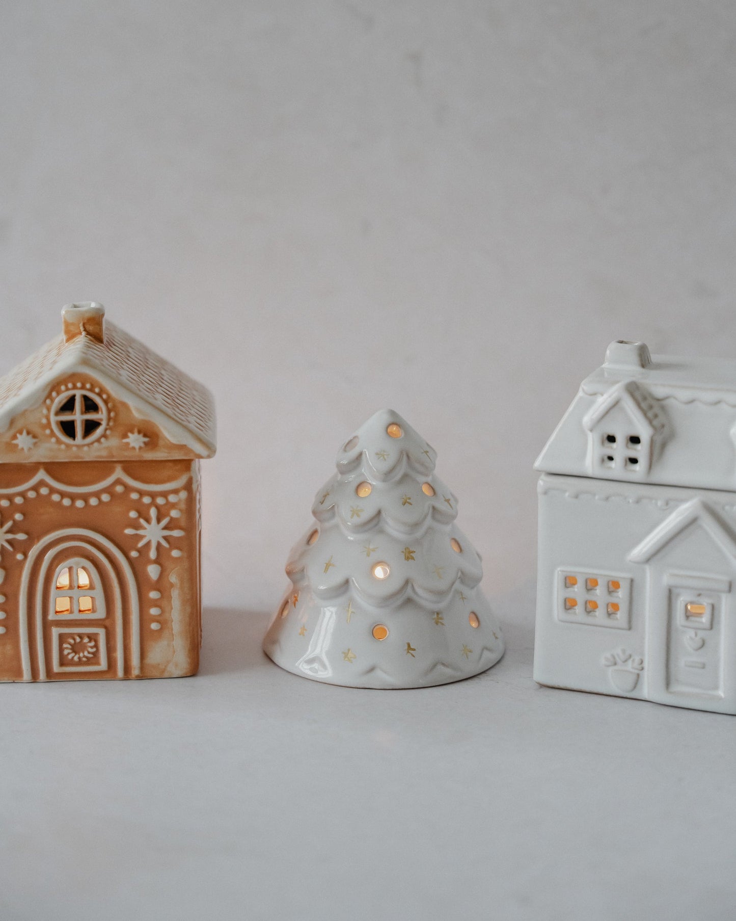 White Ceramic Christmas Tree Tealight Holder - Wick & Wist