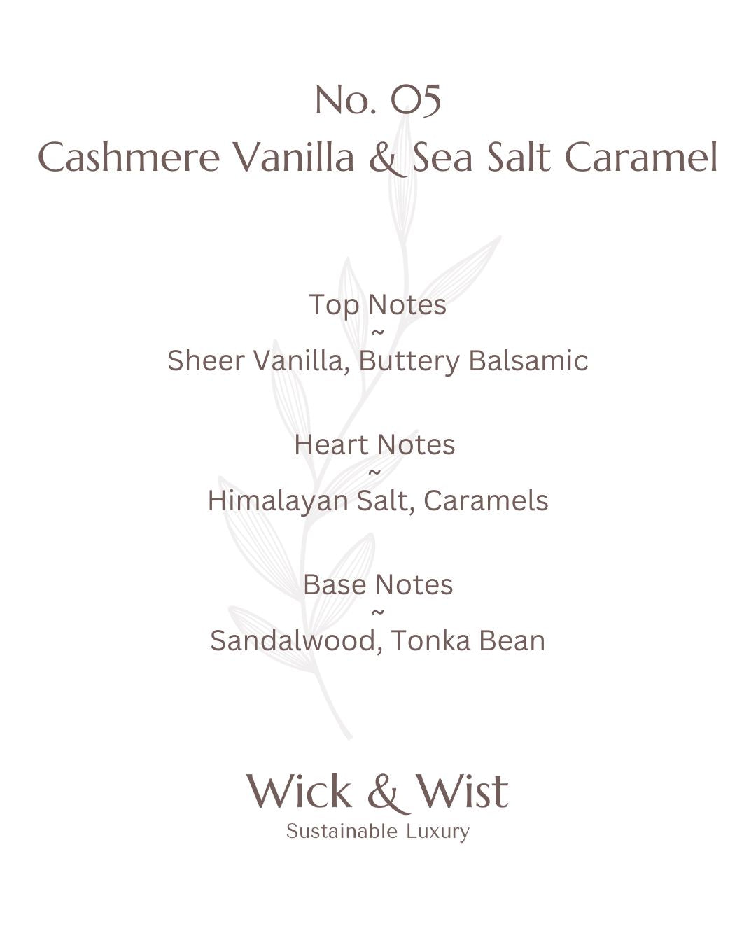 No. 05 Cashmere Vanilla & Sea Salt Caramel Luxury Candle