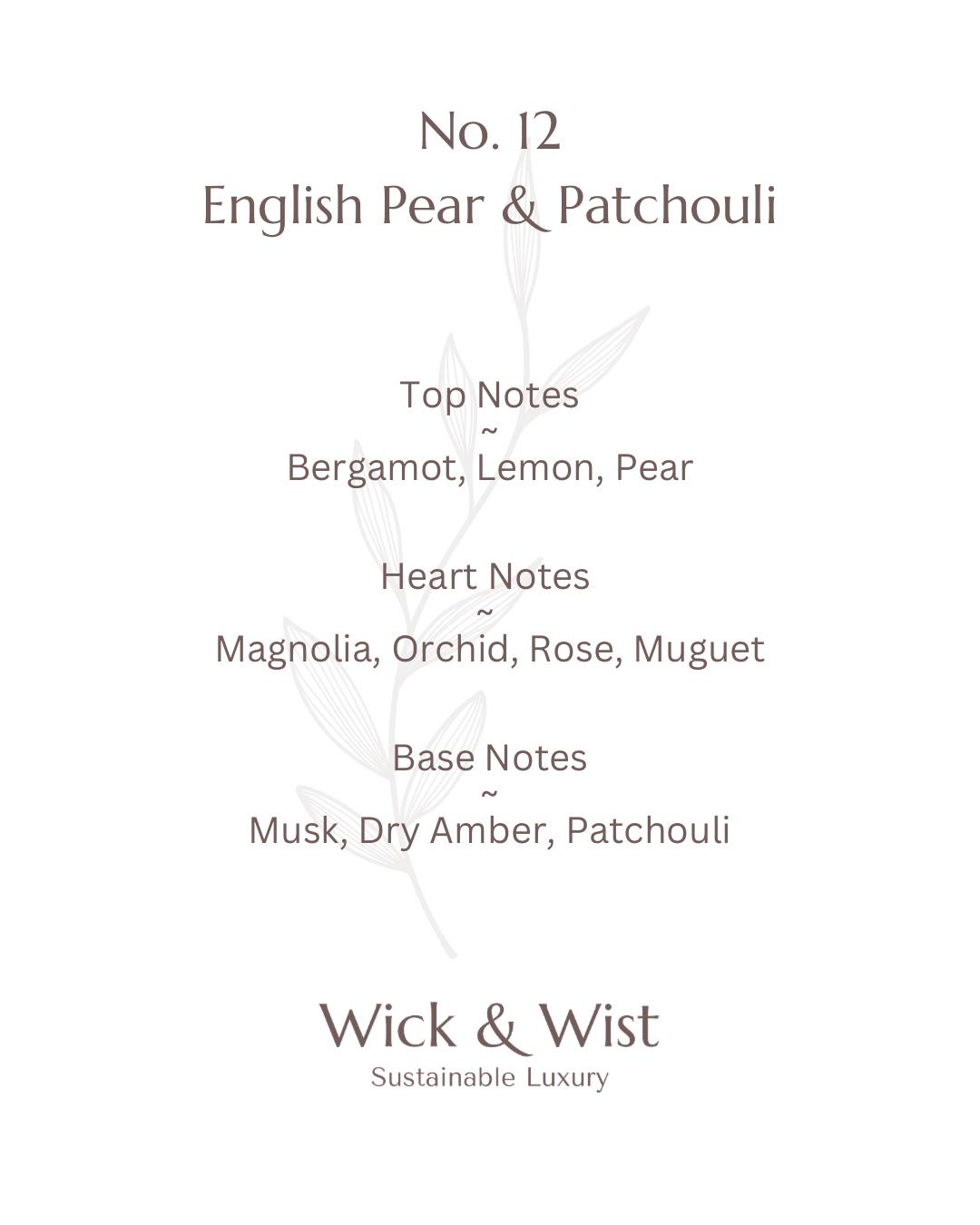 No. 12 English Pear & Patchouli Luxury Candle