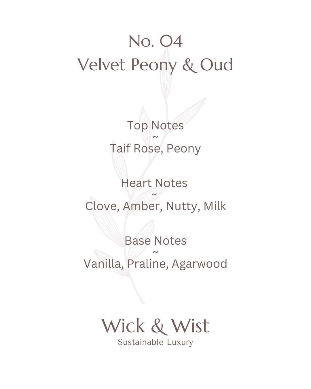 No. 04 Velvet Peony & Oud Luxury Candle - Wick & Wist