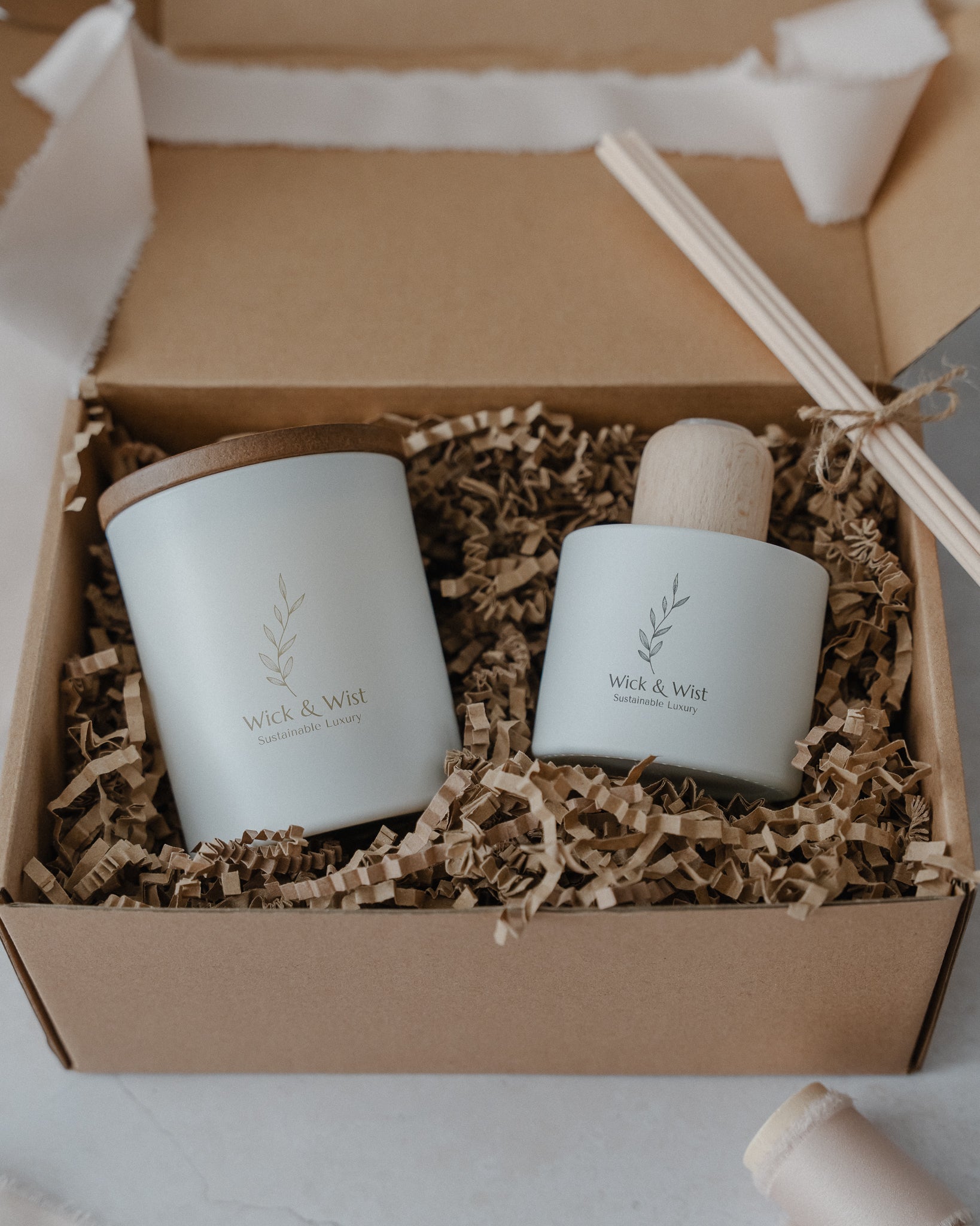 No. 07 Japanese Plum & Rhubarb Candle & Reed Diffuser Luxury Gift Box - Wick & Wist