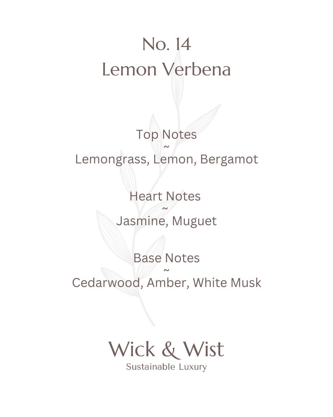 No. 14 Lemon Verbena Luxury Candle - Wick & Wist
